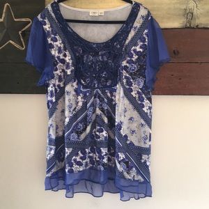 Cato Sheer Sleeve Top 22/24W